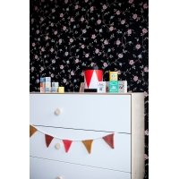 Commode Merlin Classic 3 tiroirs - Blanc/Noyer